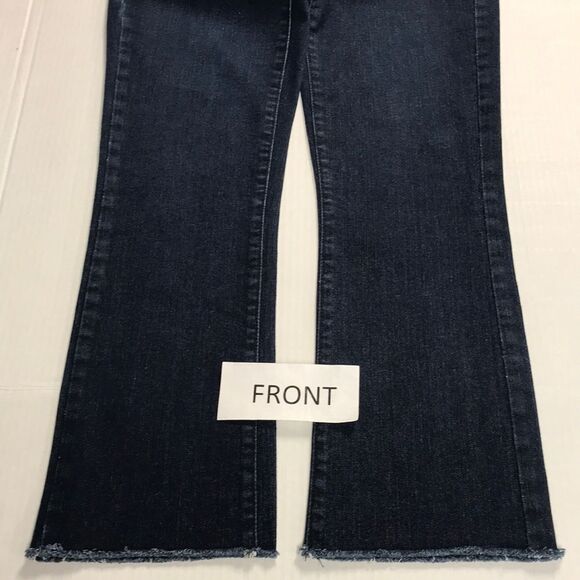 TOMMY HILFIGER Classic Boot Jeans Frayed Hem Womens Size 0 Wide Leg Flared Denim - Picture 4 of 12
